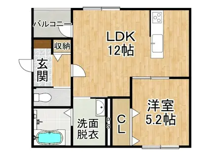 RUBYVII(1LDK/1階)の間取り写真