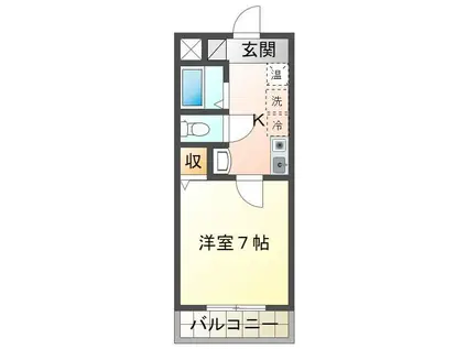 LILY-BE北沢(1K/1階)の間取り写真