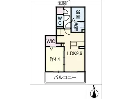 エデン野一色(1LDK/3階)の間取り写真