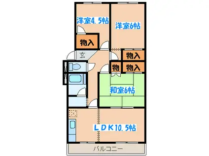 はまなすマリンパーク中央(3LDK/3階)の間取り写真