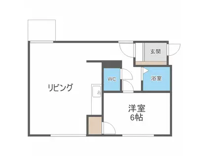 ローヤルハイツ山の手(1LDK/4階)の間取り写真
