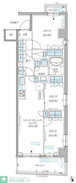 パークアクシス文京本郷(3LDK/6階)の間取り写真