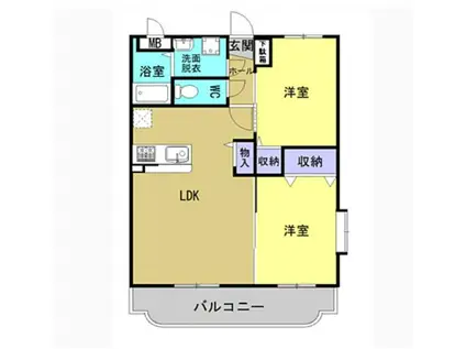 ユーミースマイルII(2LDK/3階)の間取り写真