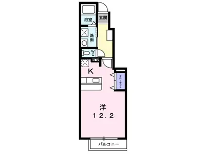 プラッツ くみのき(ワンルーム/1階)の間取り写真