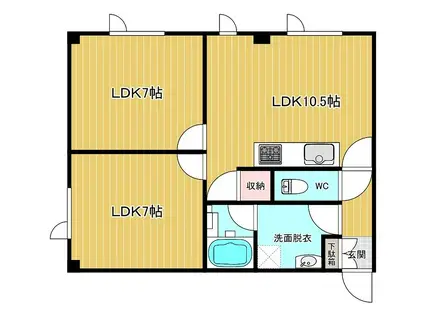 RYO-MA(2LDK/1階)の間取り写真