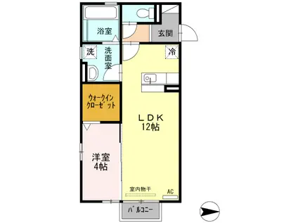 にゅうまごびれっじ(1LDK/1階)の間取り写真