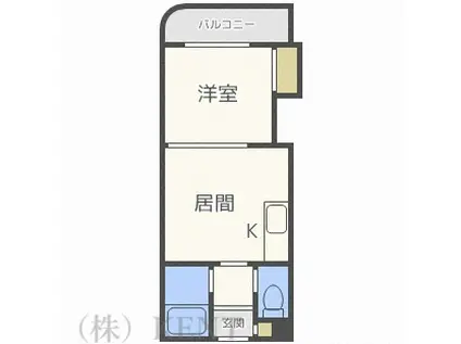 ハイムリーベIII(1DK/2階)の間取り写真