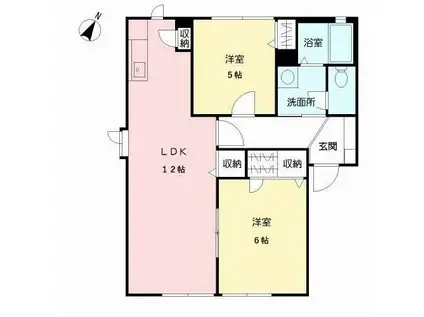 メゾン・ド・ルミエール (2LDK/1階)の間取り写真