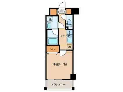 フレンシアノイエ成増(1K/2階)の間取り写真
