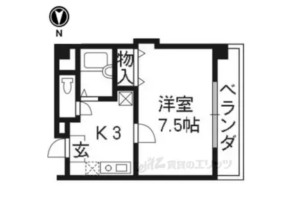 MORE五条1(1K/2階)の間取り写真