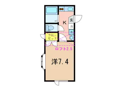 エンゼル(1K/1階)の間取り写真