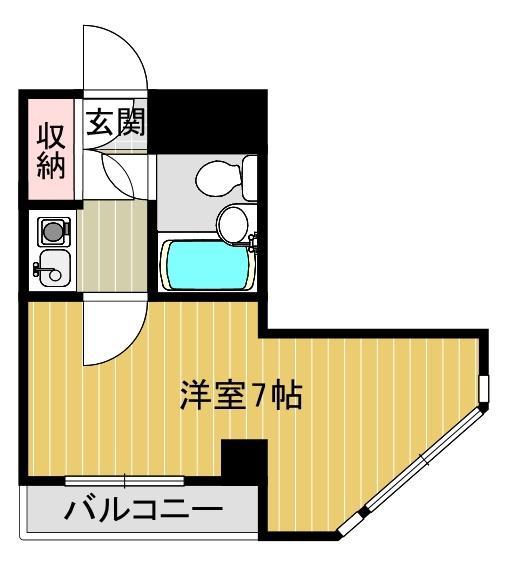 メゾンドソレイユ松野(1K/2階)の間取り写真