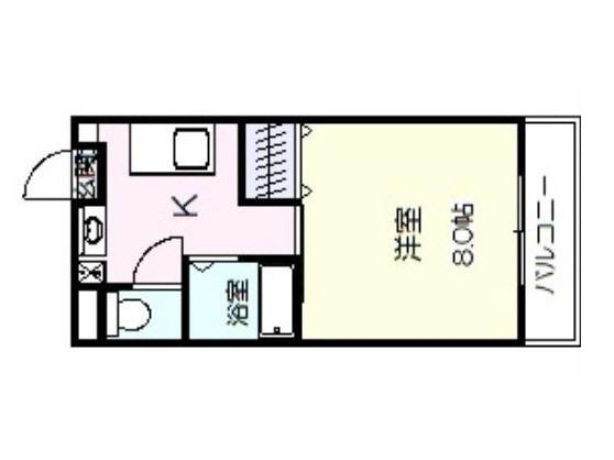 グリーングラス(1K/3階)の間取り写真