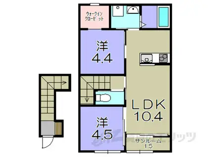 グッドライフステージ中野A(2LDK/2階)の間取り写真
