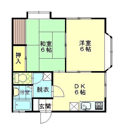 サンハイツ外旭川(2DK/1階)の間取り写真