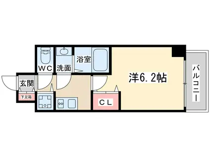 プレサンス扇町駅前(1K/10階)の間取り写真