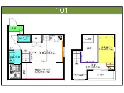 プラヴィーダ(1SLDK/1階)の間取り写真