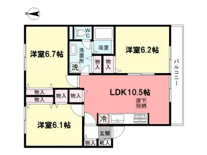 サン今川(3LDK/2階)の間取り写真