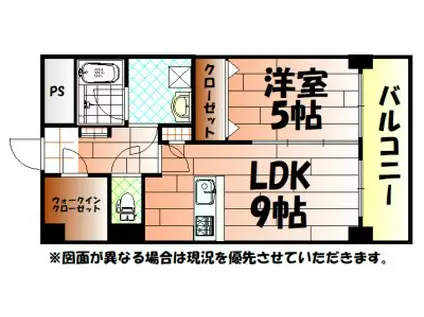 LEON篠崎(1LDK/3階)の間取り写真