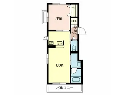 SHAMAISON武庫之荘南(1LDK/3階)の間取り写真