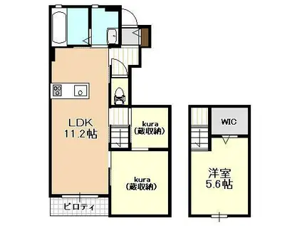 LALA MAISON(1SLDK/1階)の間取り写真