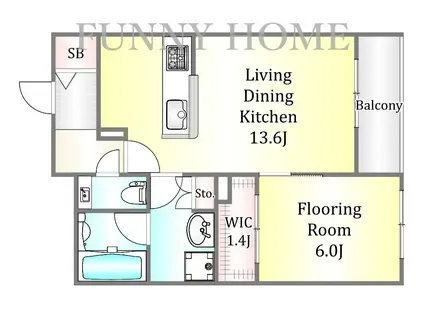 西品川3丁目メゾン(1LDK/2階)の間取り写真