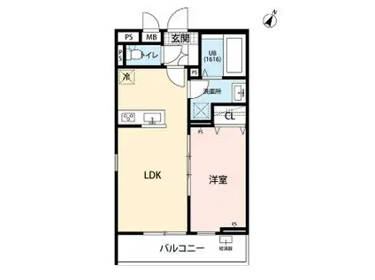 リコルテ志茂(1LDK/1階)の間取り写真