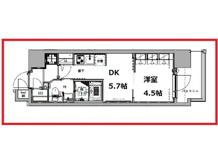 エスレジデンス王子ノール(1DK/5階)の間取り写真