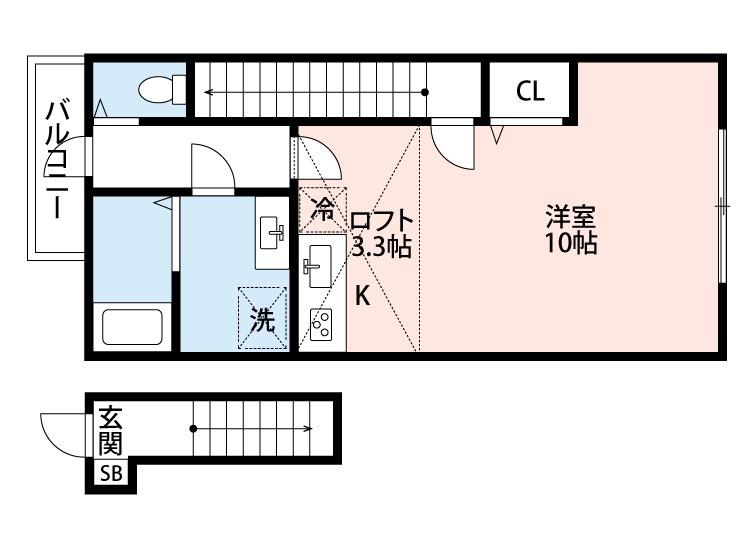 あんしん八田寺町08-1043(ワンルーム/2階)の間取り写真