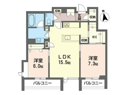 シエル モンティ(2LDK/1階)の間取り写真