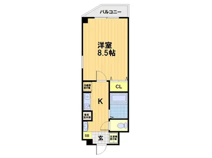 レ・タン・ドゥ・ラ・メールCKIV(1K/9階)の間取り写真