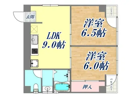ブリーズド垂水(2LDK/2階)の間取り写真