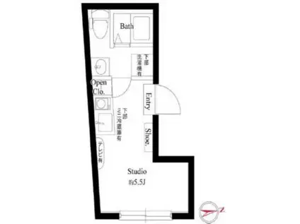 アズ信濃町レジデンス(ワンルーム/3階)の間取り写真