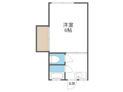 レフレス田島(1K/1階)の間取り写真