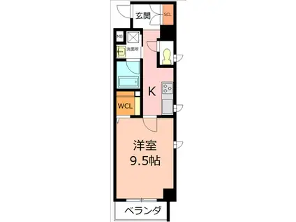 アーバンライフ名駅ウエスト(1K/6階)の間取り写真