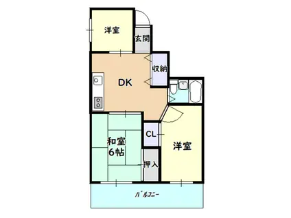 クローバーメゾン泉佐野(2SDK/5階)の間取り写真