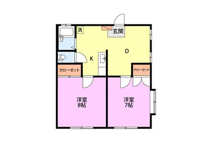 ホンマハイツI(2LDK/2階)の間取り写真