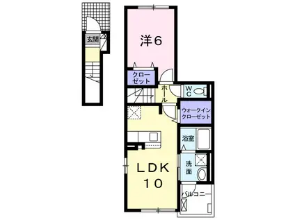 アレグレパス安倉(1LDK/2階)の間取り写真