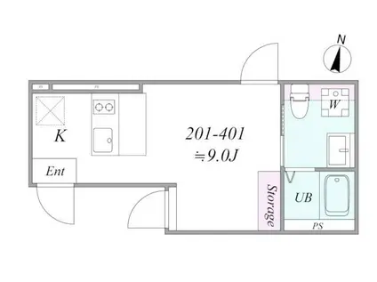 TRIAS OGIKUBO(1K/4階)の間取り写真