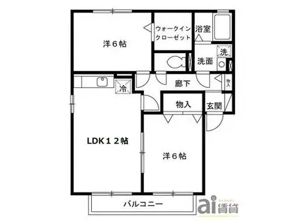 セーラム仙波A(2LDK/2階)の間取り写真