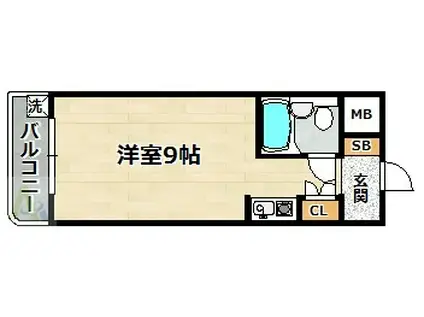 グランディアルネッサンス西神戸(ワンルーム/1階)の間取り写真