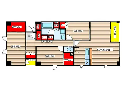 FAMILLE CENTRE(3LDK/5階)の間取り写真