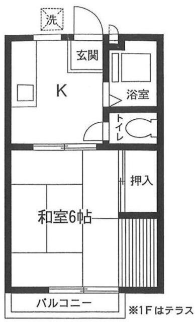 新妻ハイツ(1K/2階)の間取り写真