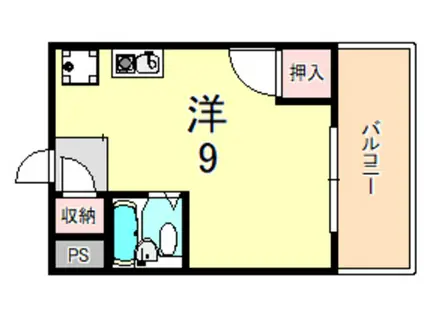 ベルトピア朝霧(ワンルーム/3階)の間取り写真