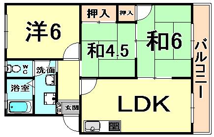 ハイツ中村(3LDK/3階)の間取り写真