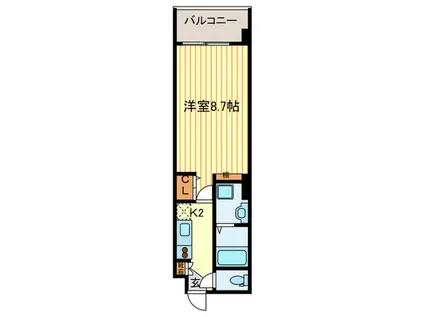 ドミノ花屋町(1K/2階)の間取り写真