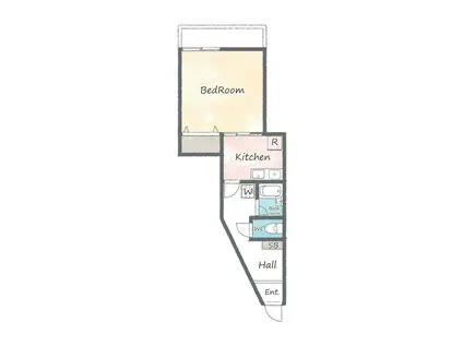 ウエストピア(1K/2階)の間取り写真