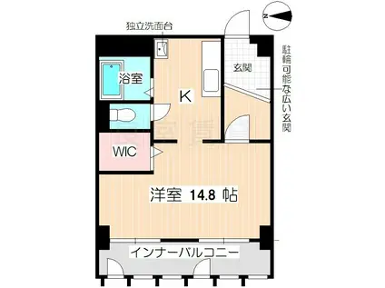 地下鉄名城線 久屋大通駅 徒歩1分 11階建 築53年(ワンルーム/10階)の間取り写真