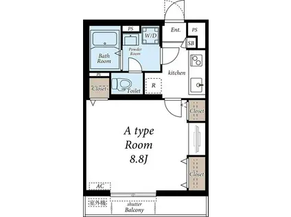 グレイス堀切菖蒲園(1K/2階)の間取り写真