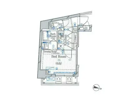 ル・リオン池袋(1K/6階)の間取り写真
